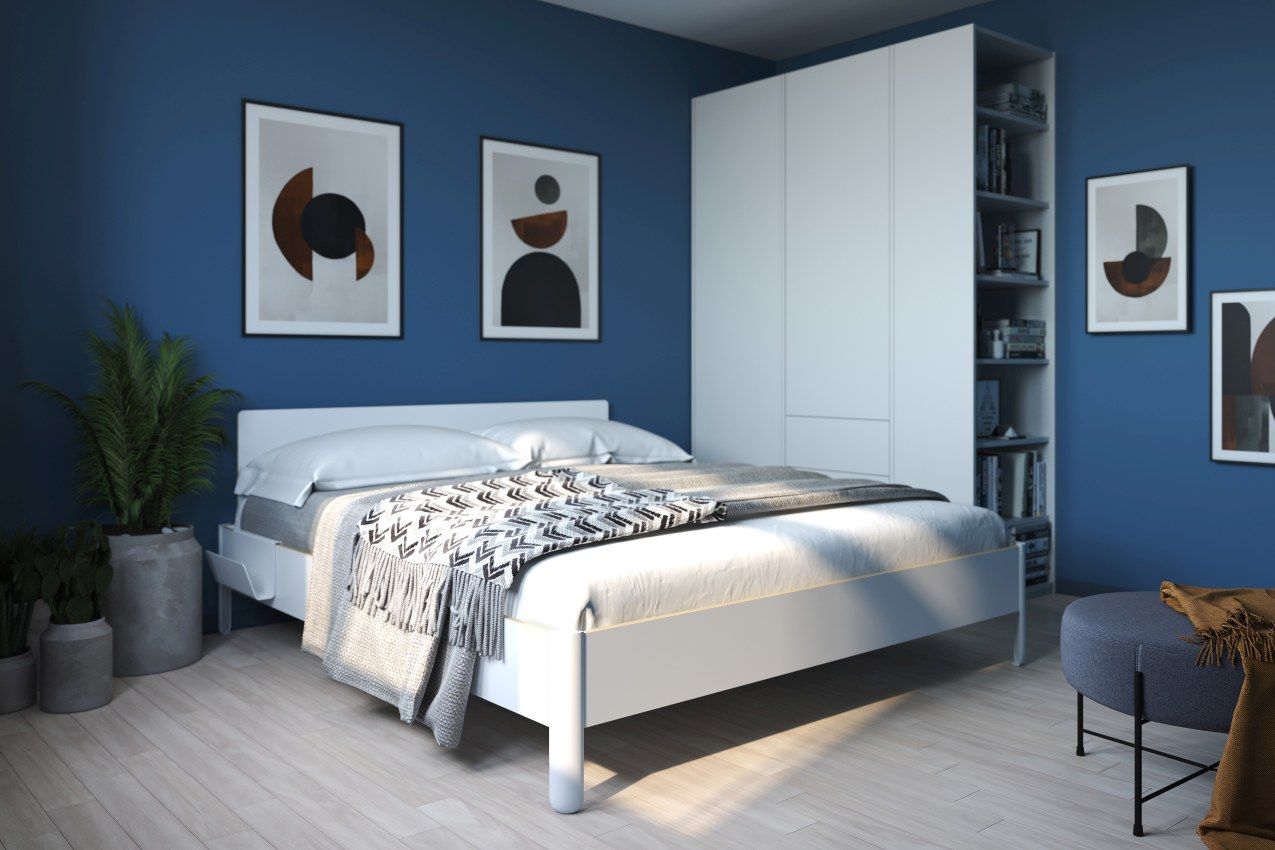 MODULAR PLUS wardrobe combination with add-on shelf on the right and 3 drawers Müller Möbelwerkstätten