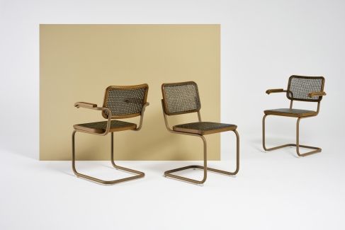 S 64 V Tubular steel classic cantilever chair Thonet