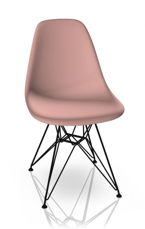 Eames Plastic Side Chair DSR Chair Vitra Black-Pale Pink