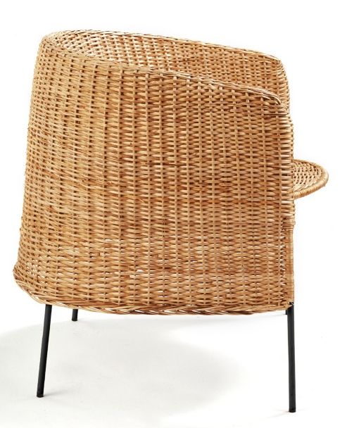 Caribe Natural Lounge Chair Lounge chair Outdoor ames Raw natural material / Black