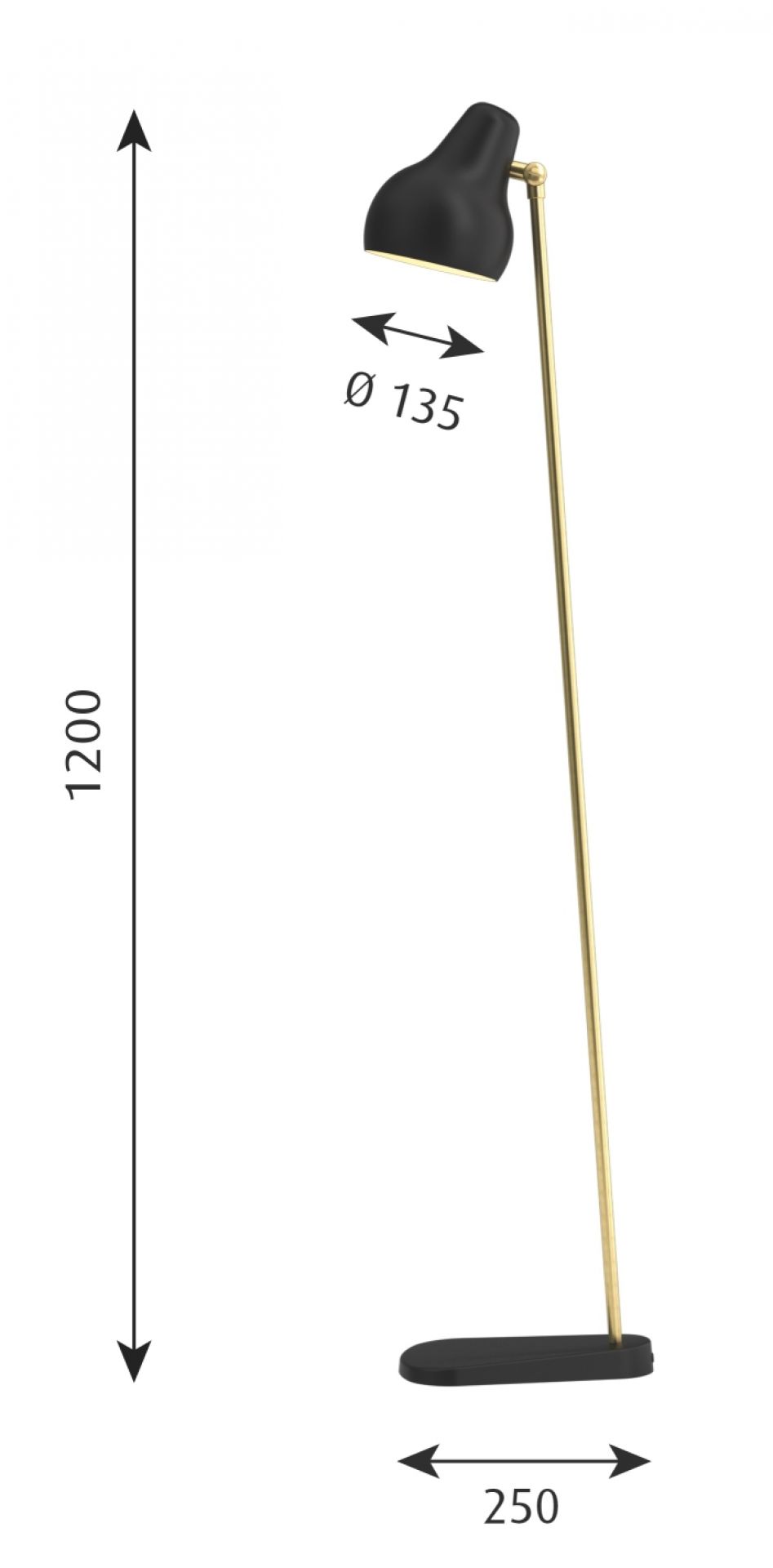 VL38 Floor lamp Louis Poulsen Black