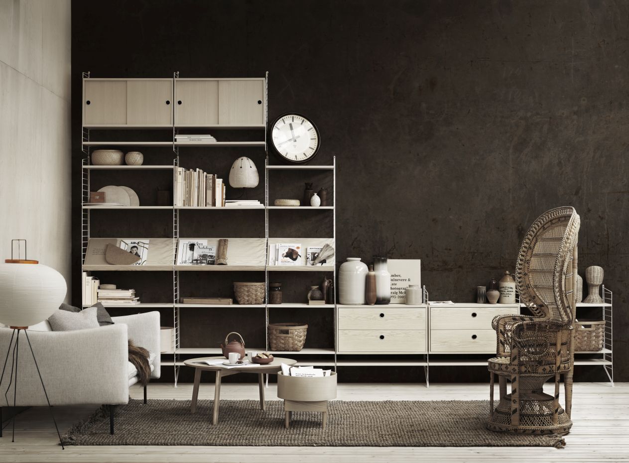 Single piece drawer unit W 58 cm String Furniture 