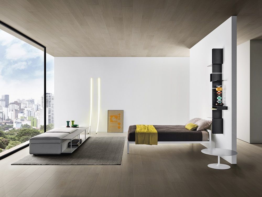 Aluminium Bed lacquered MDF Italia