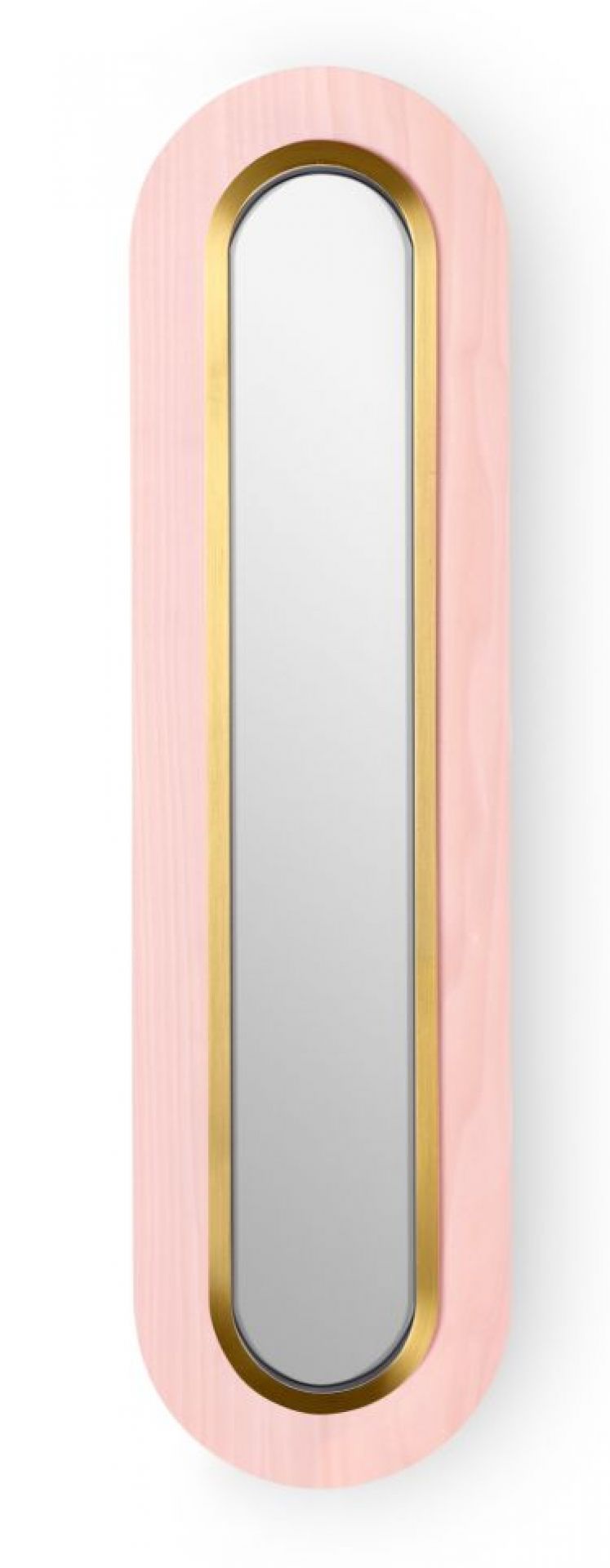 Lens LED Wall Lamp Superoval Metal Ring in Gold Pale Rose LZF Lamps
