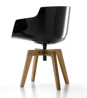 Flow Slim Armchair Oak MDF Italia-Black