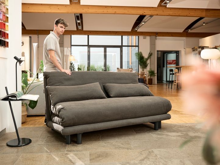 Multy First sofa bed 3-seater with wedge cushion ligne roset