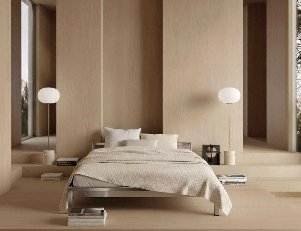 Pure stainless steel bed H 666 VA 160 x 200 cm Hans Hansen