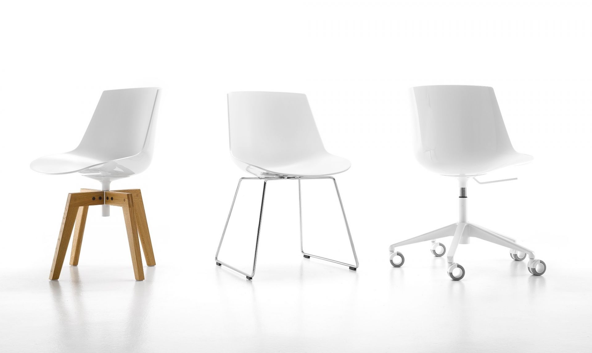 Flow Chair skid base MDF Italia White - White matt