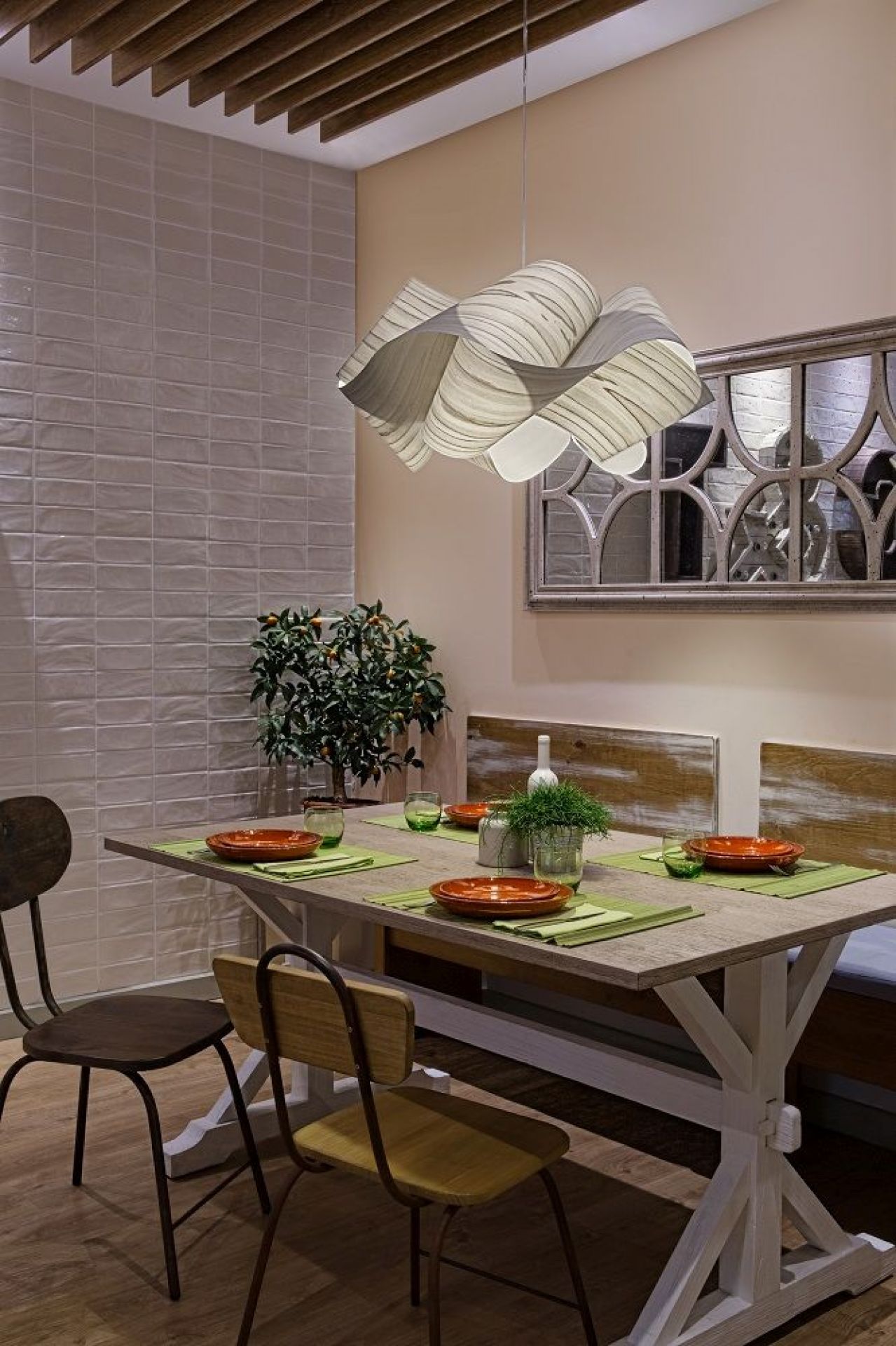 Swirl pendant light small ELFENBEINWEISS / SUSPENSION NICKEL LZF Lamps SINGLE PIECES