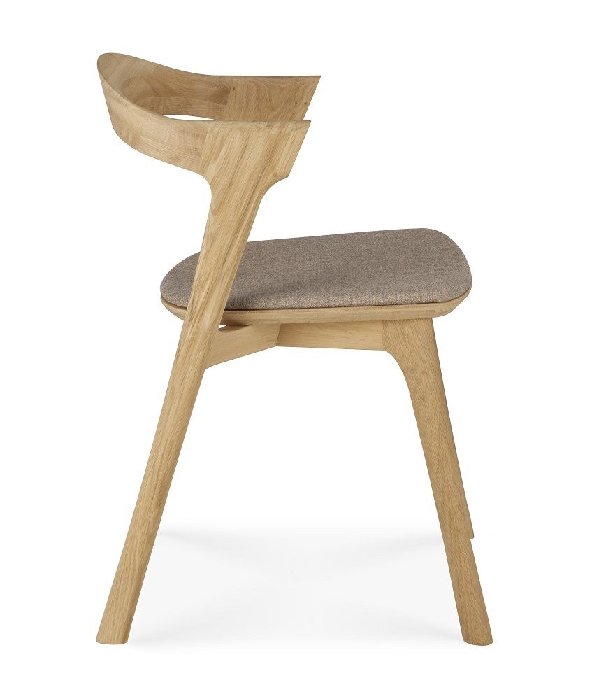 Bok chair without armrests with seat cushion NATURAL OAK / WARM GREY Oak Ethnicraft SINGLE PIECES