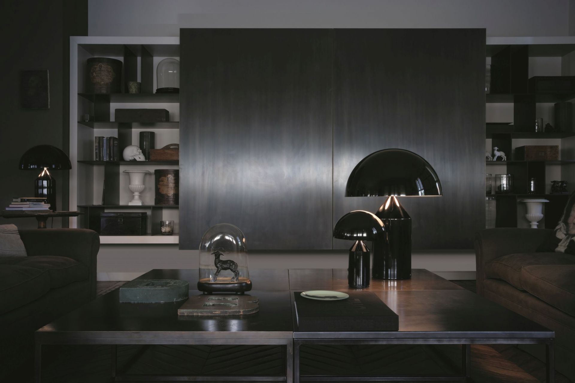Atollo Aluminium Black Oluce