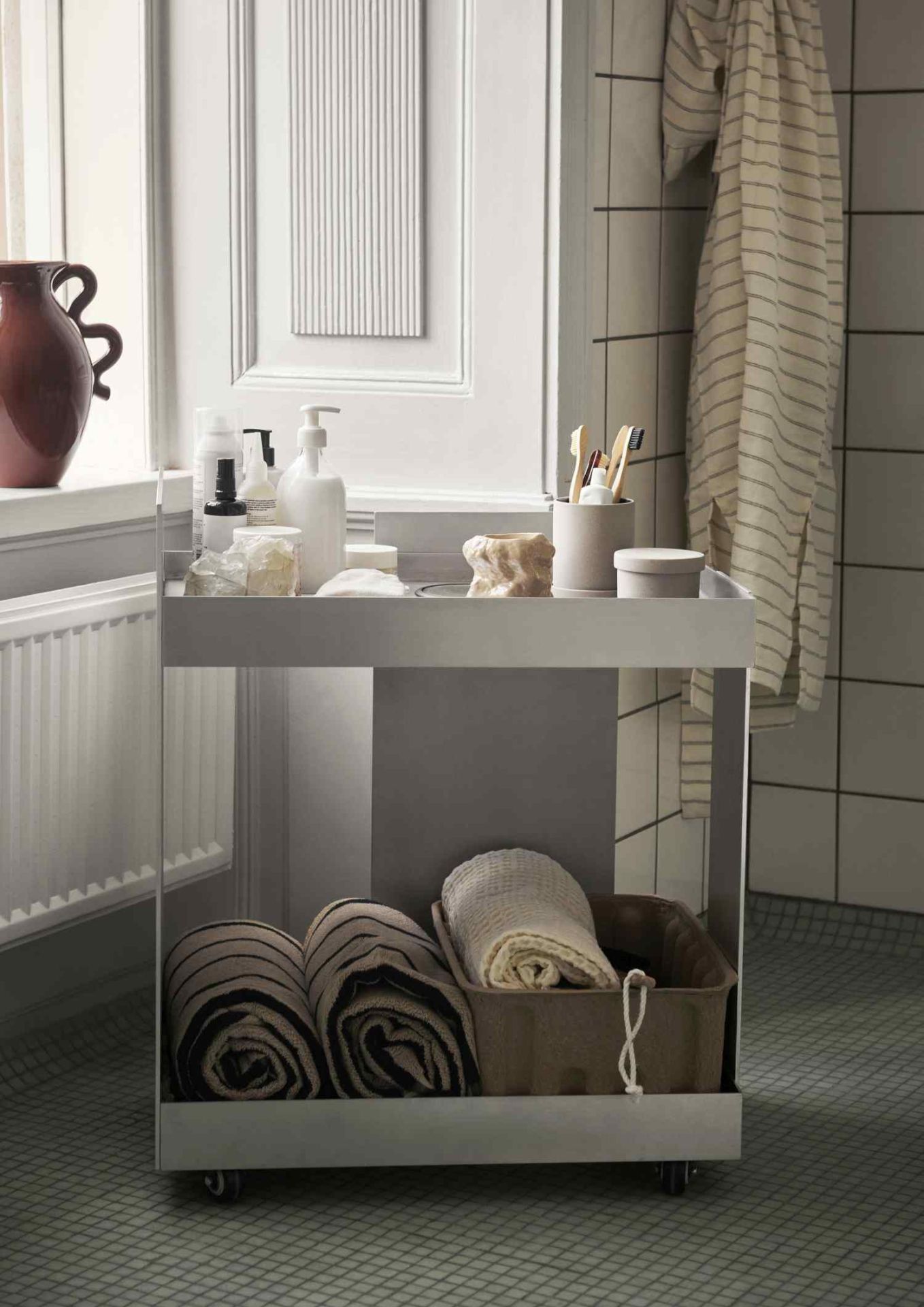Storage trolley Aluminium serving trolley Ferm Living
