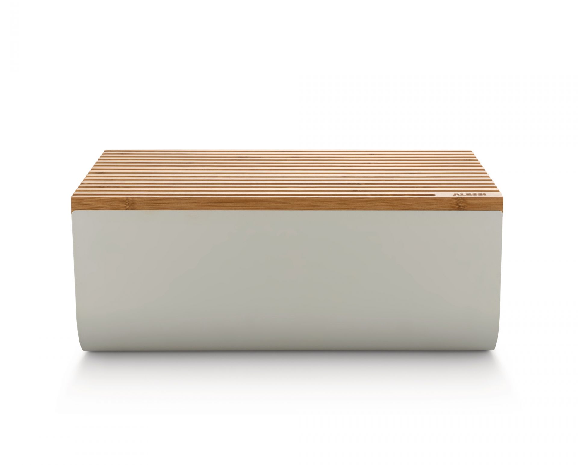 Mattina Bread Box Made of Steel Warm Grey Alessi