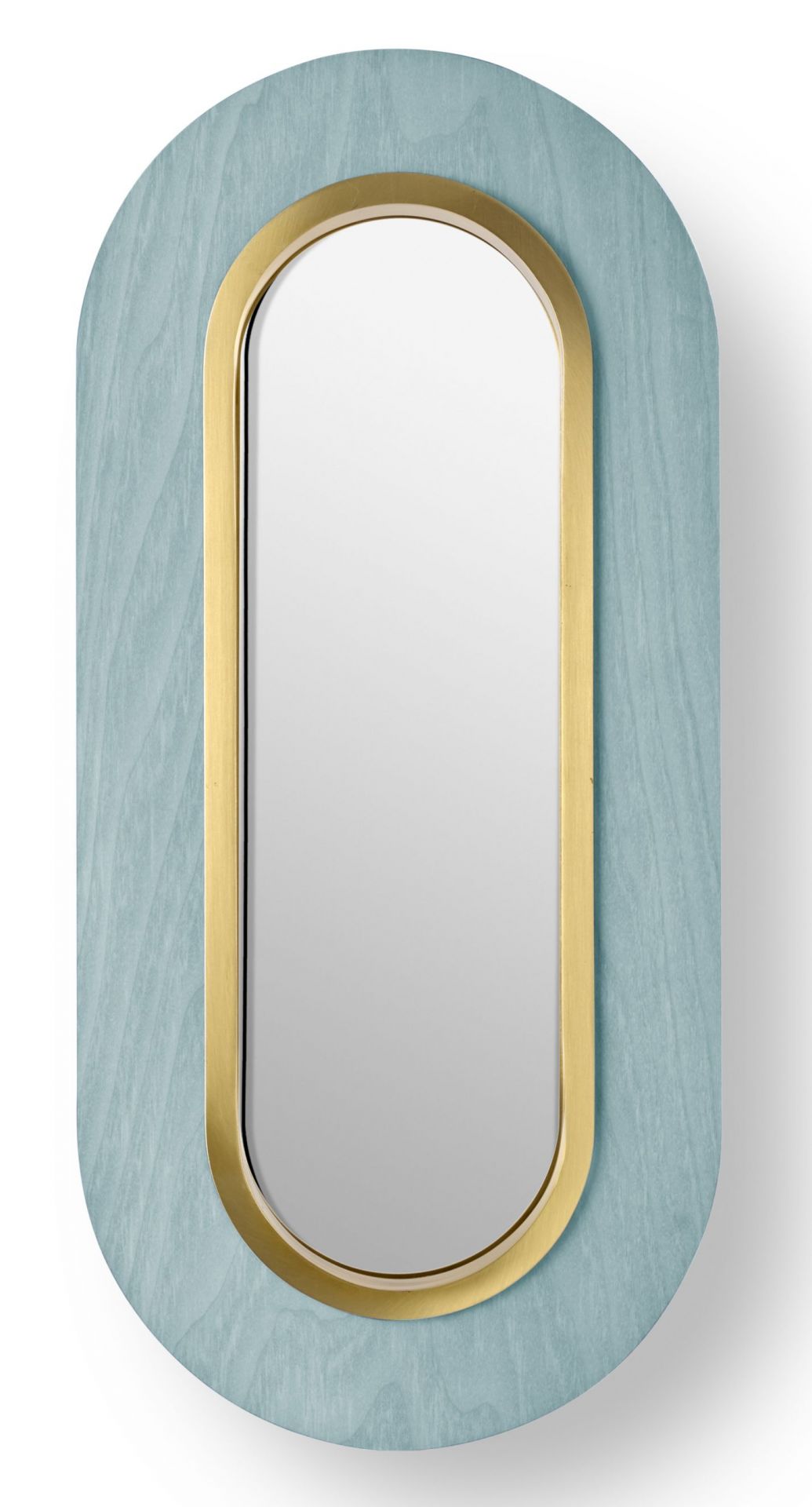 Lens LED Wall Lamp oval Metal Ring in Gold Sea Blue LZF Lamps
