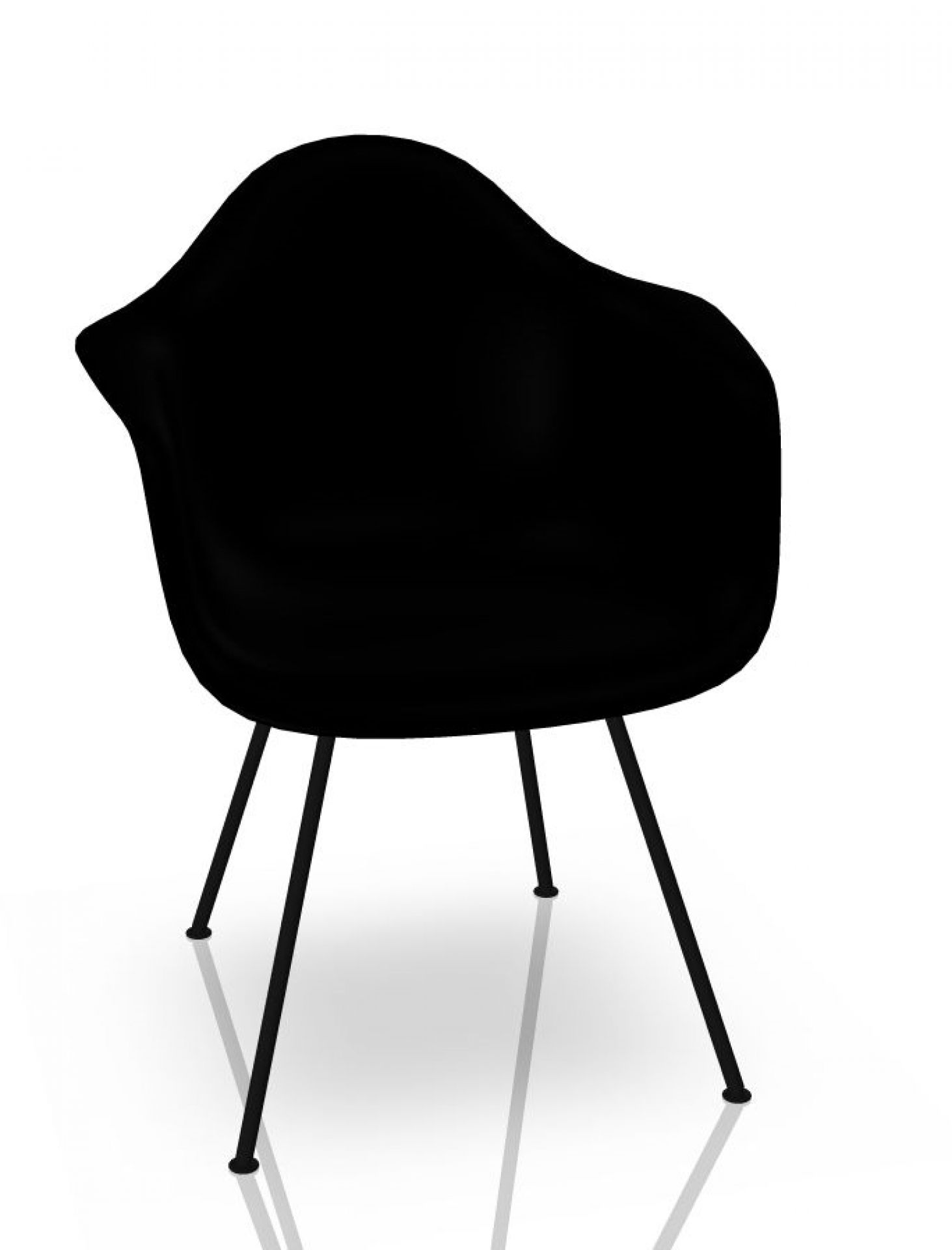 Eames Plastic Arm Chair DAX Chair Vitra Black - Deep black