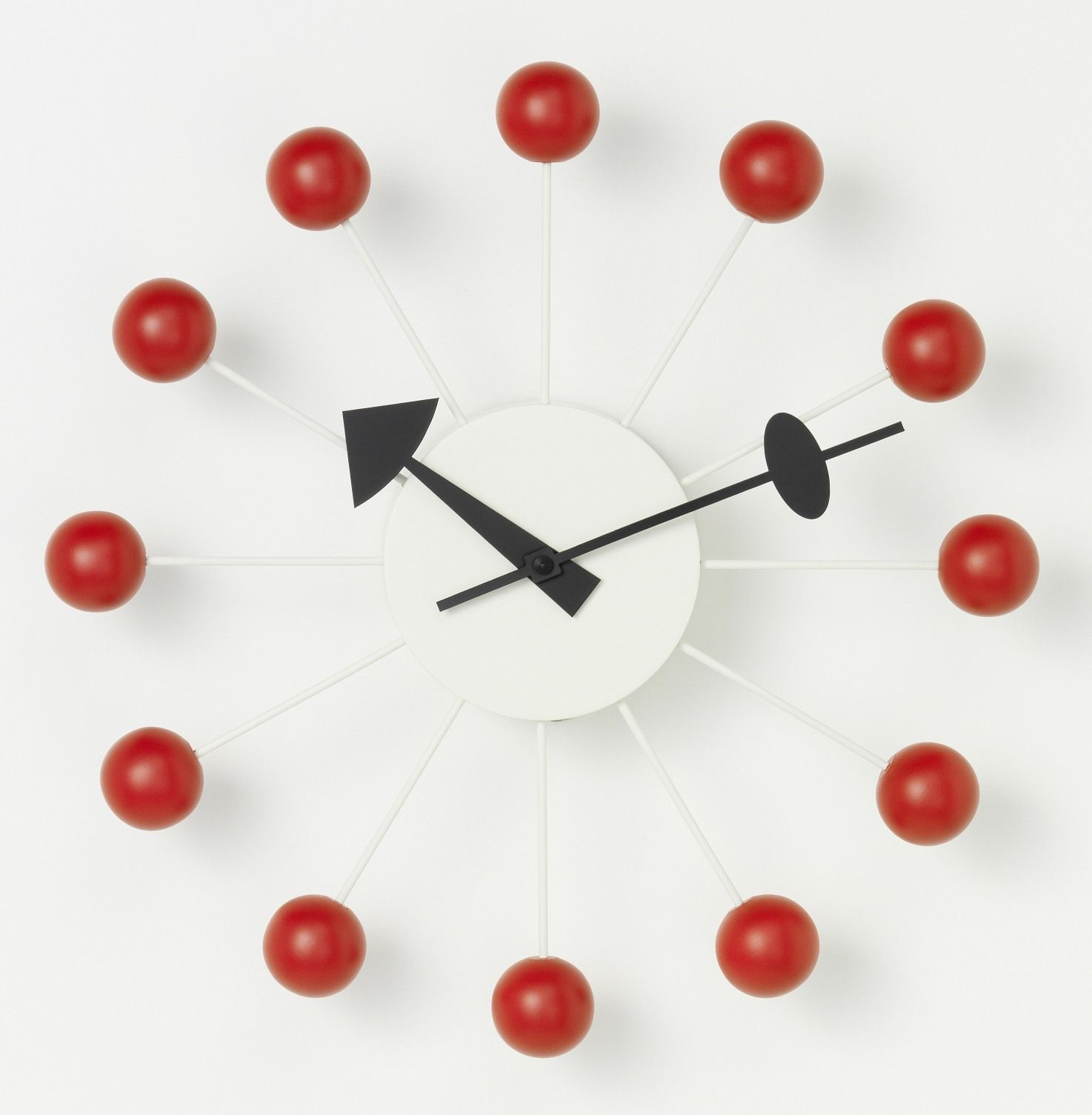 Ball Clock Wall Clock - red Vitra