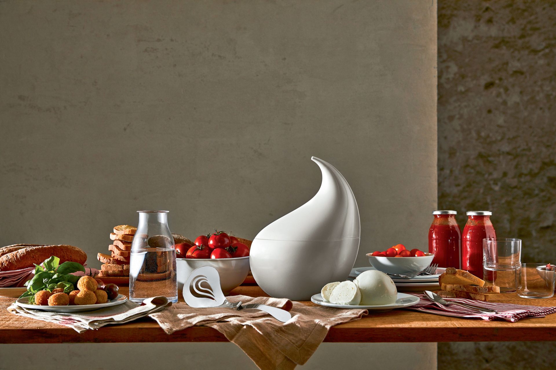 Mattina Bread Box Made of Steel Warm Grey Alessi