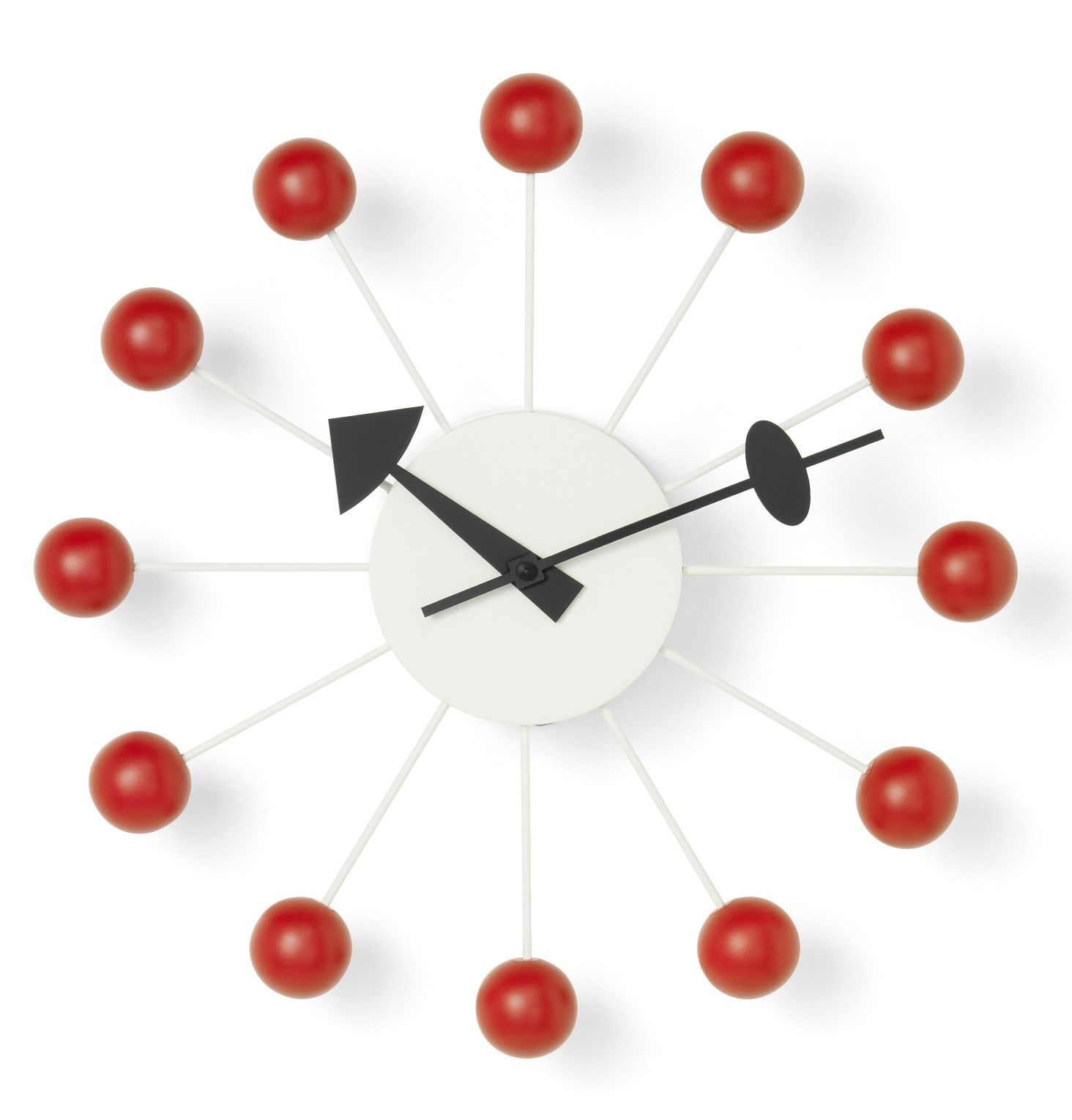 Ball Clock Wall Clock - red Vitra