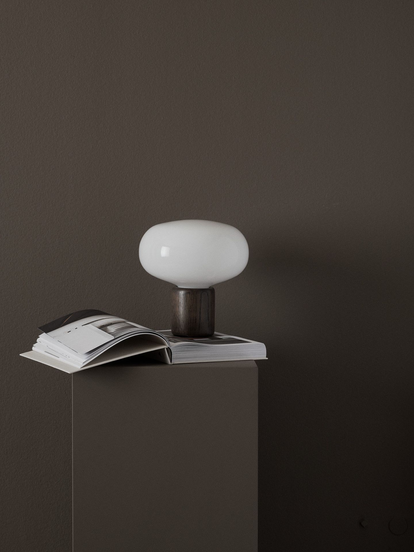Karl-Johan Table lamp New Works oak / opal glass