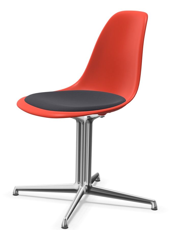 Eames Plastic Side Chair DSL RE Chair with seat cushion Vitra