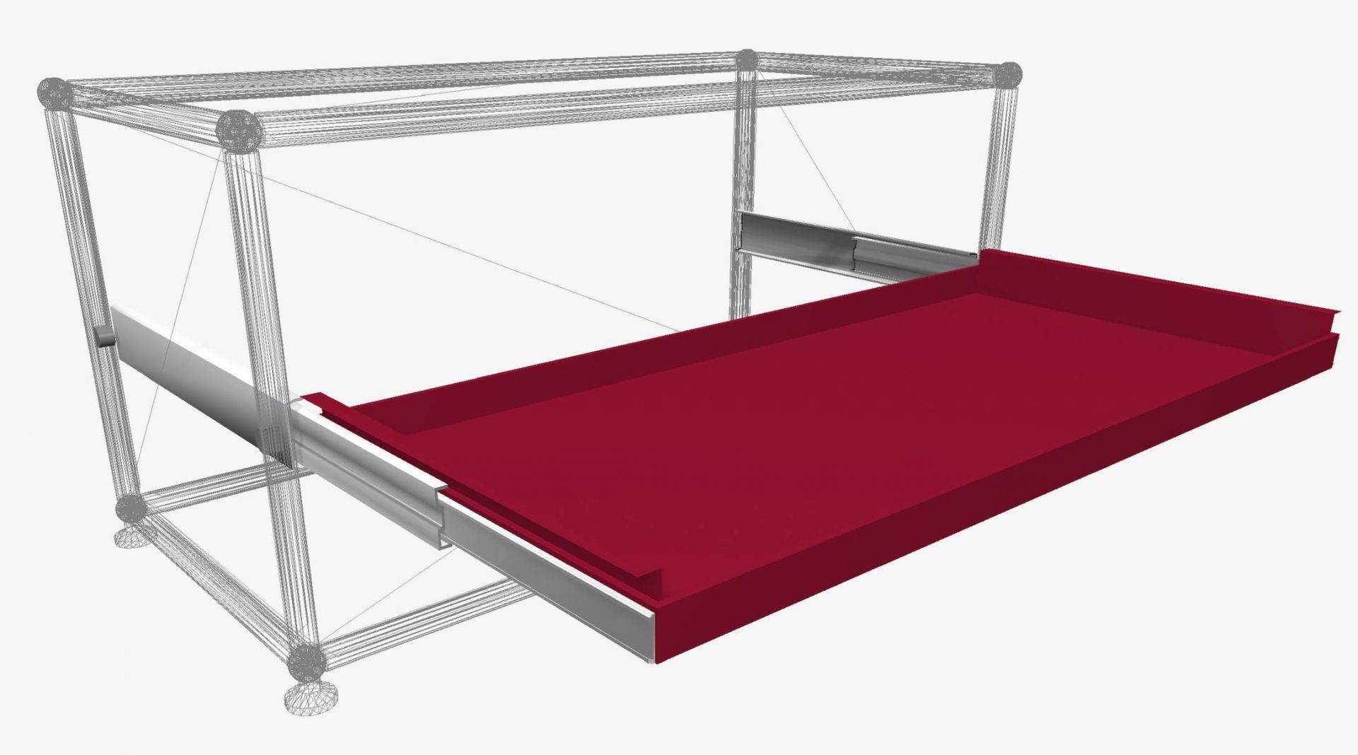 USM Haller extension shelf spare parts red 39.5 x 35