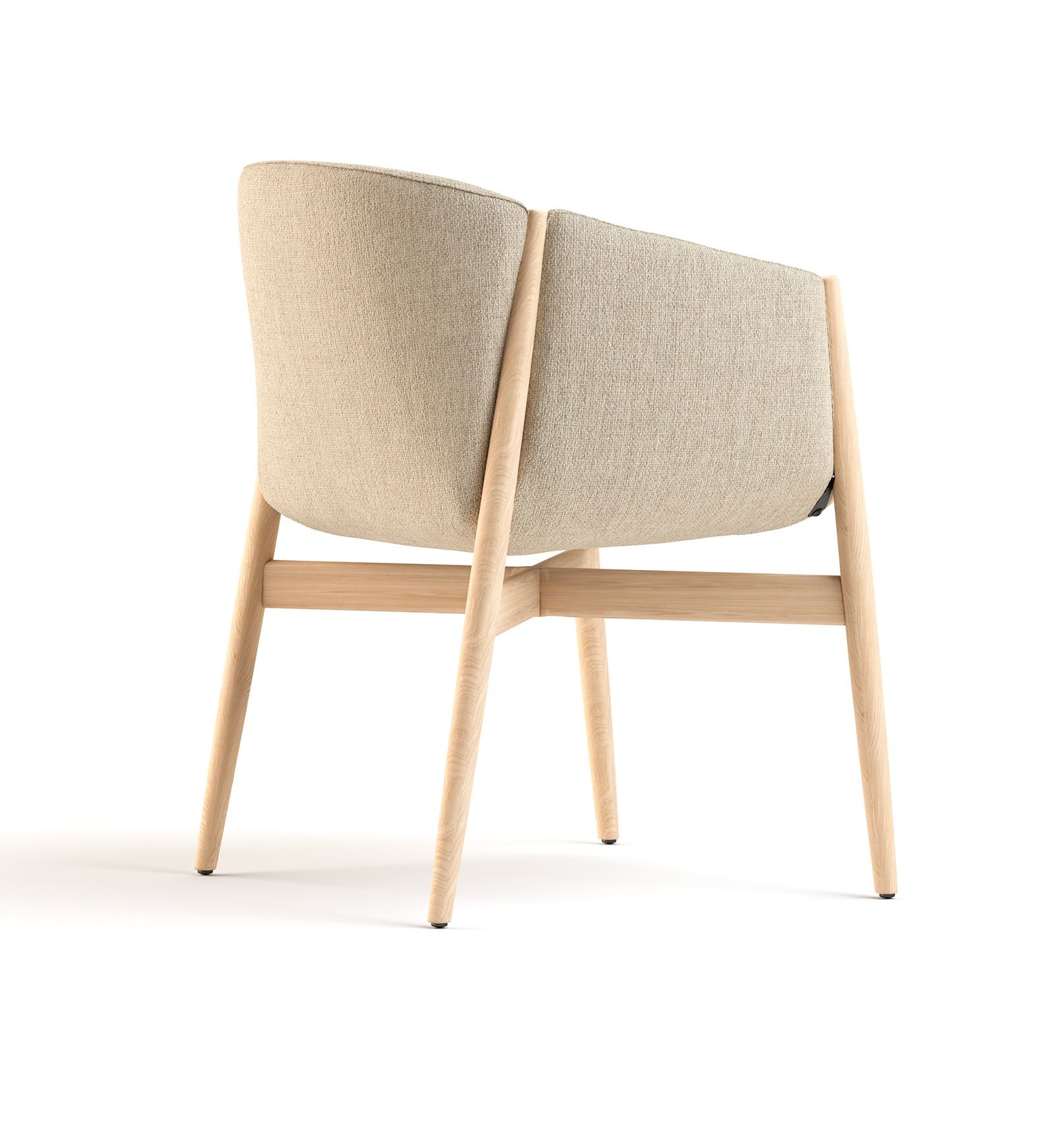 Kagu chair with armrests wooden frame Cor