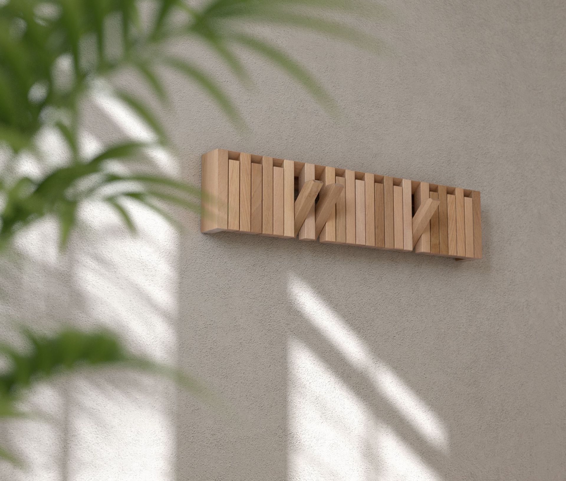 XYLO Wall coat rack Beech Lacquered White PER/USE