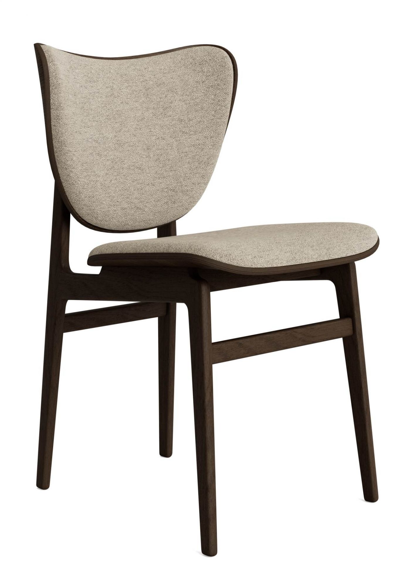 Elephant Dining Chair Upholstered Norr11 Oak dark stained Boucle 03