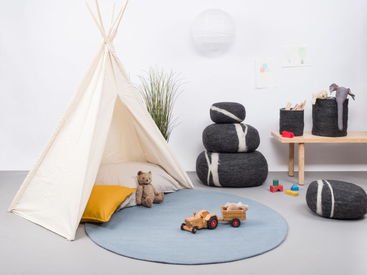 Mono Round Felt Rug Ø 160 cm myfelt Mia (light blue)