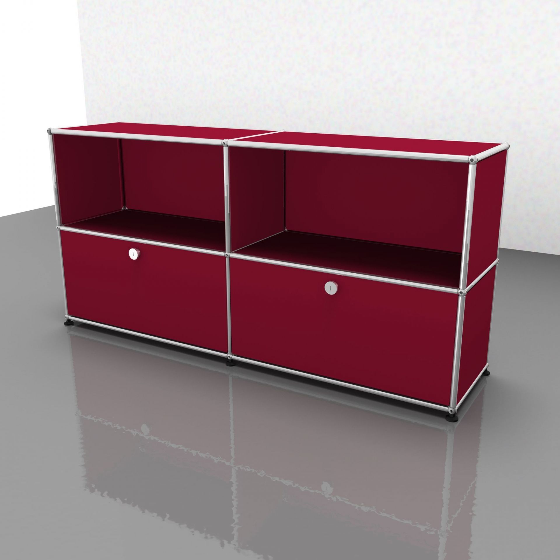 USM Haller Sideboard Schubladen – QUICK SHIP-USM rubinrot