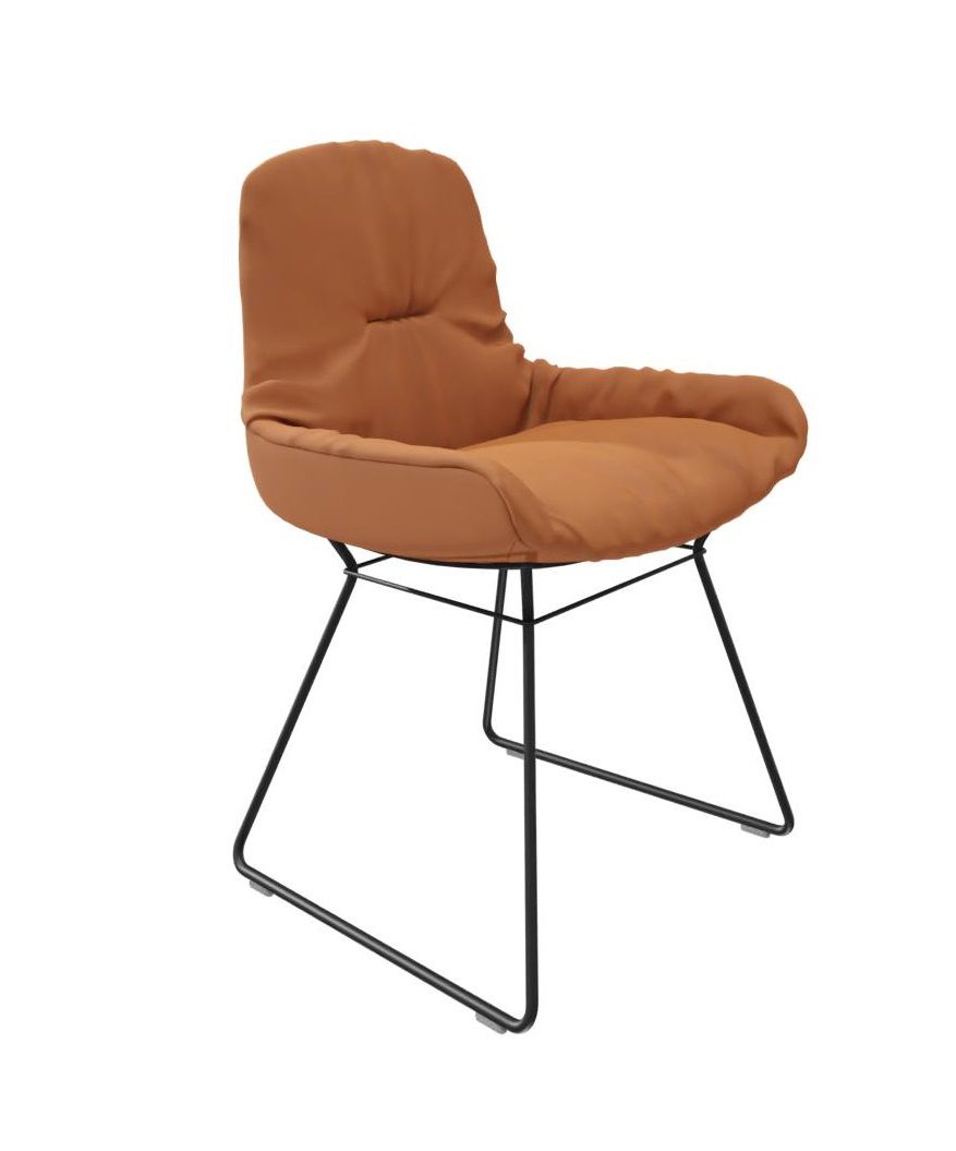Leya chair low armrest leather Sahara Freifrau Manufaktur PREFERRED COMBINATION