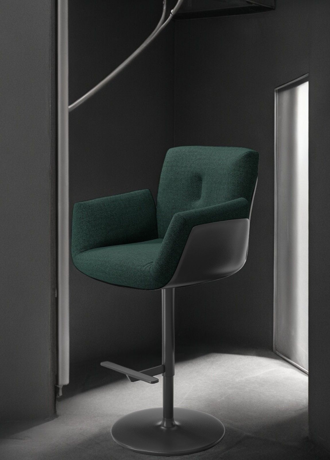 Alvo Swivel Bar stool with disc base Hx111 cm Cor