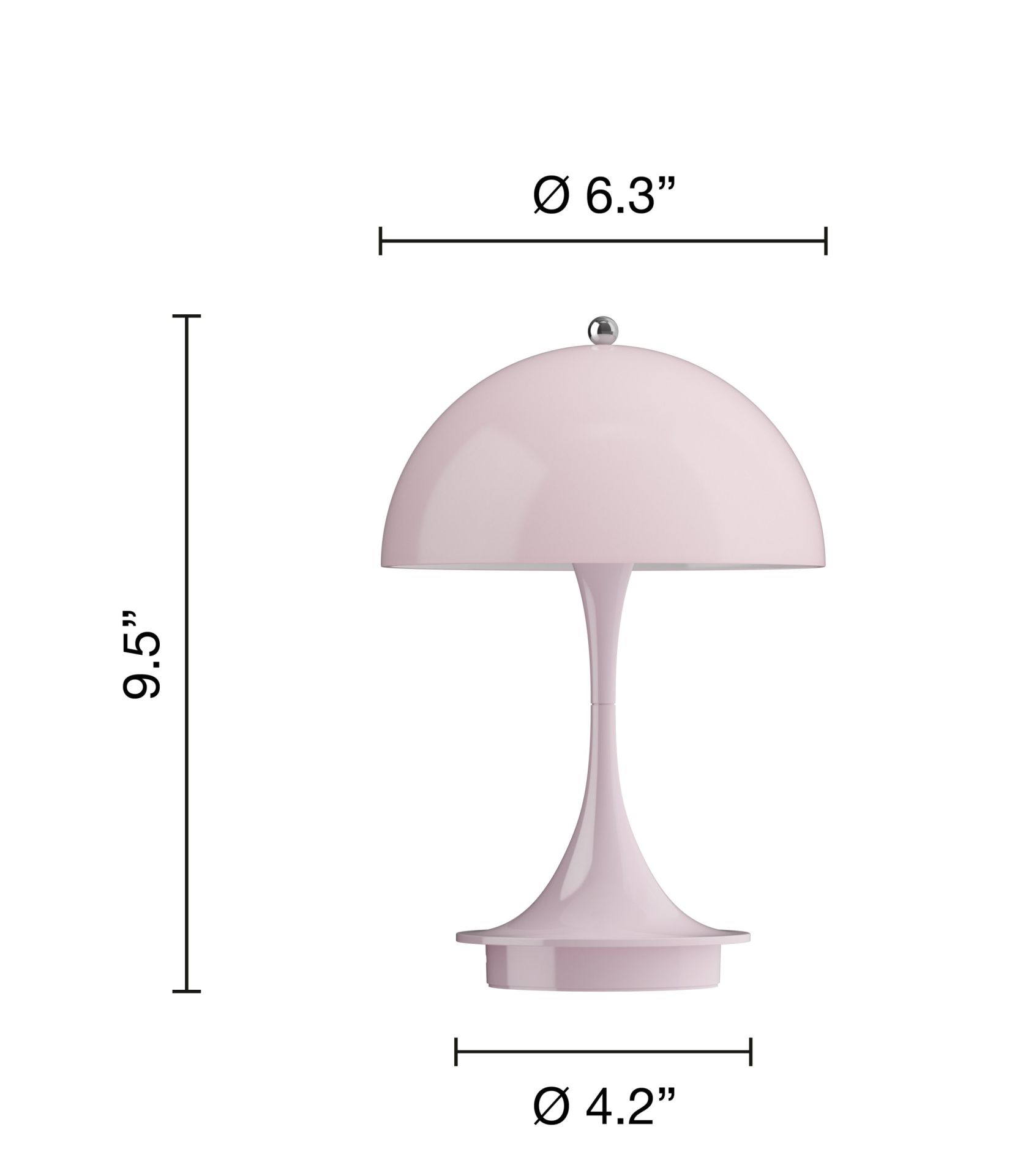 Panthella 160 Portable V3 rechargeable LED table lamp Indoor/Outdoor Louis Poulsen Opal rose