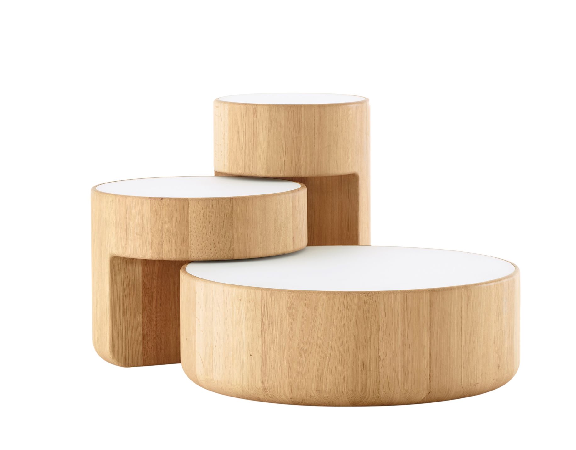 Levels Coffee Table Natural oiled oak - white glass PER/USE