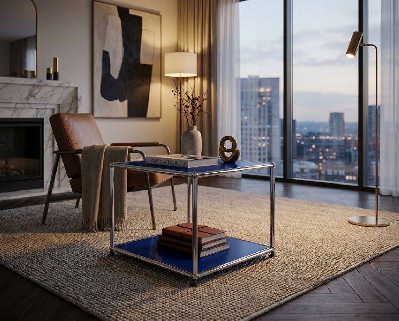 USM Haller side table M21 open narrow pure white