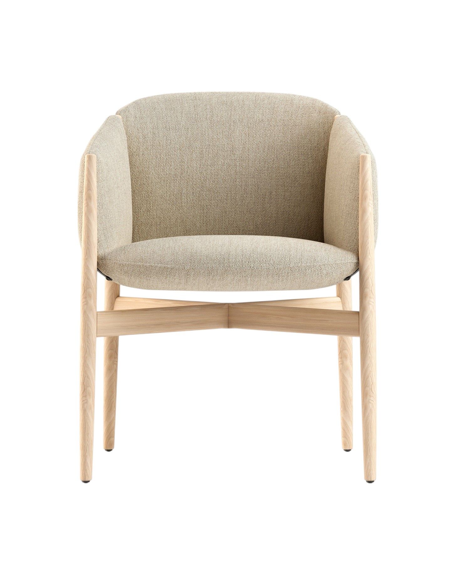 Kagu chair with armrests wooden frame Cor