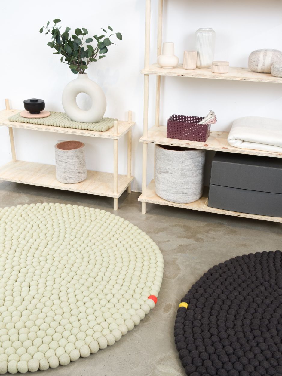 Big One Round Felt carpet Ø 200 cm myfelt Green beige