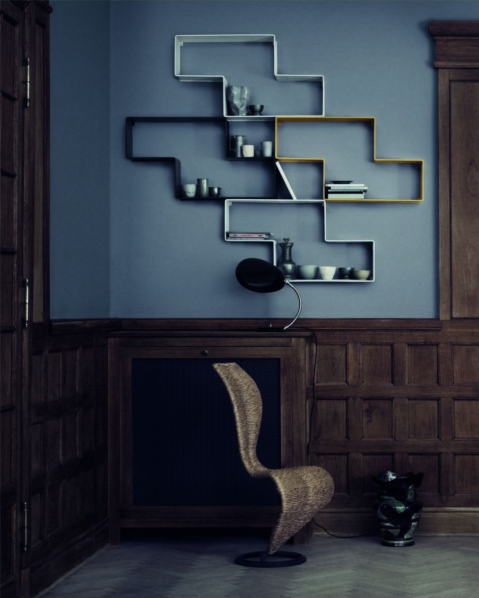 Mategot Dedal Bookshelf Gubi Cream white