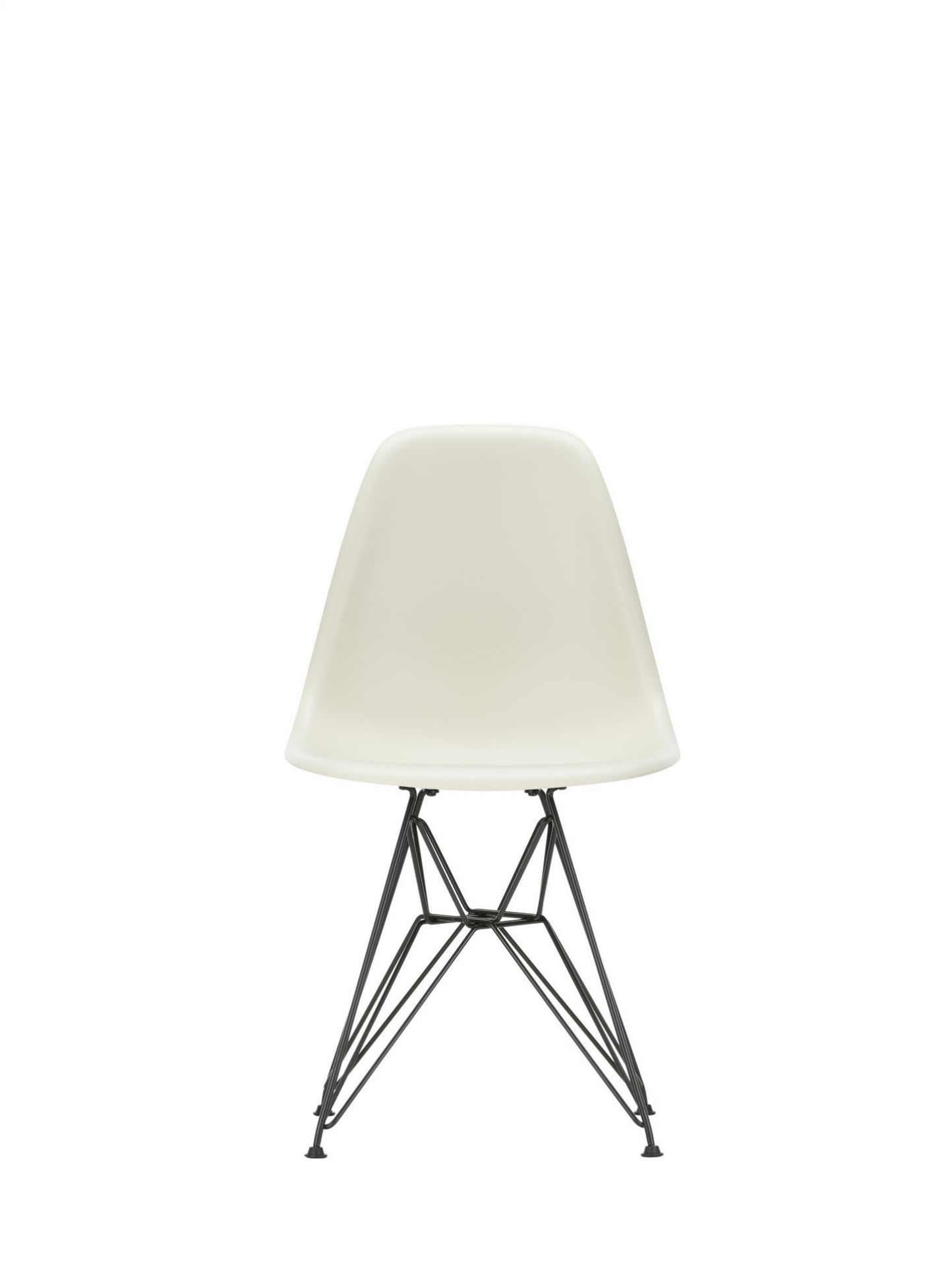 Eames Plastic Side Chair DSR Chair Vitra Black-Rust Orange