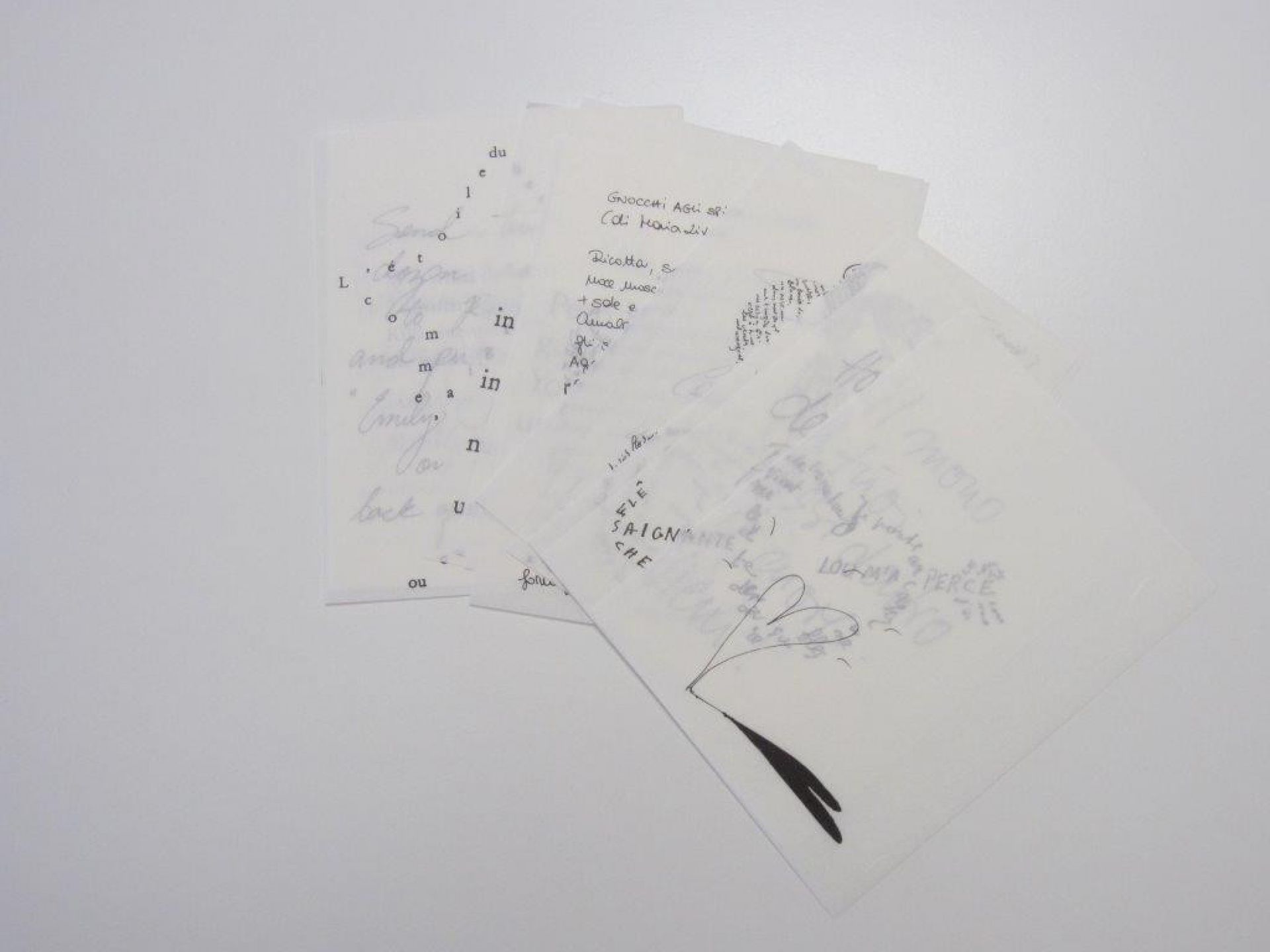 Set of papers for Zettel Z 6 lamp Ingo Maurer