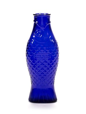 Fles Bottle Fish cobalt blue Serax