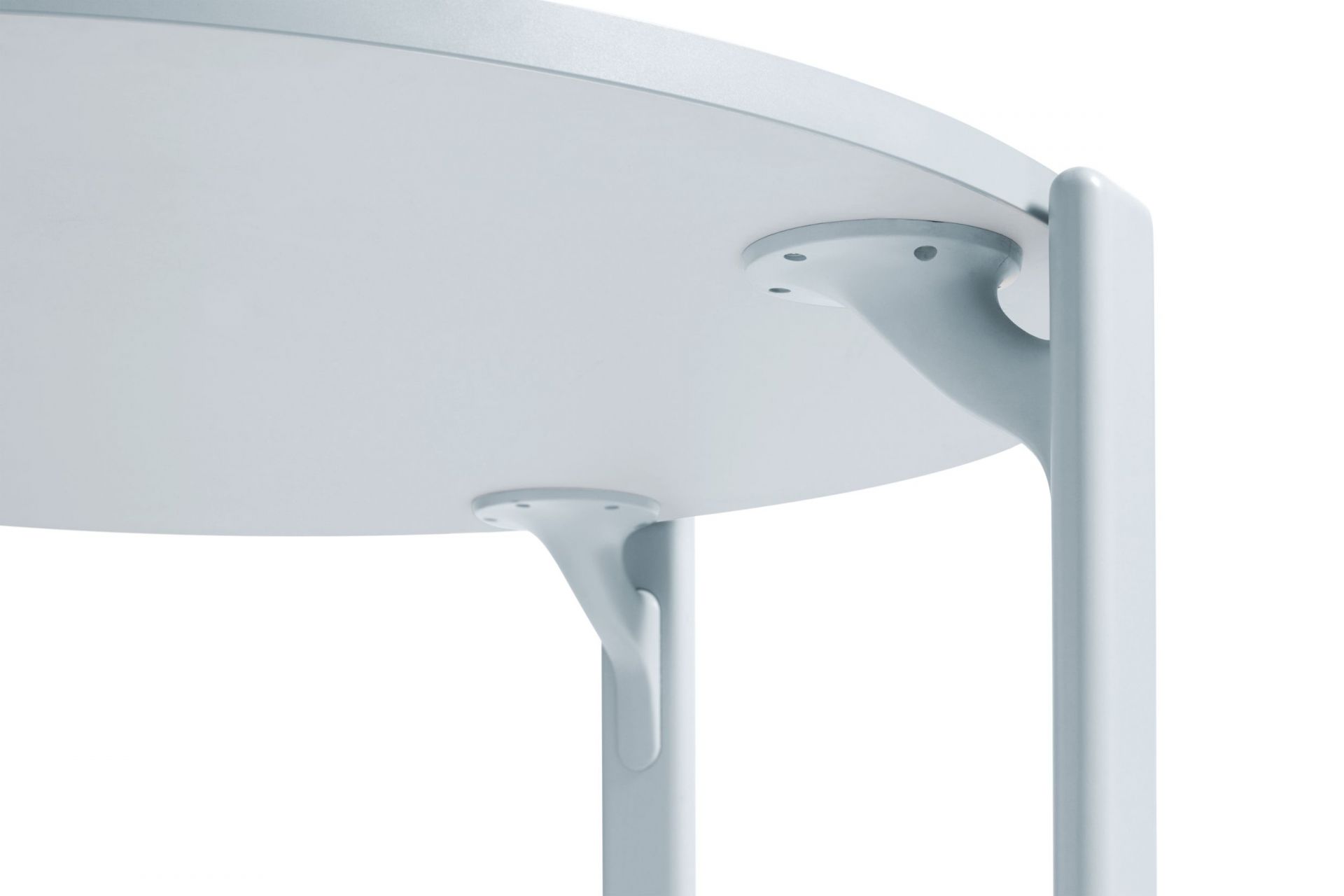 Rey Table Hay Slate blue water-based lacquer / Gull laminate