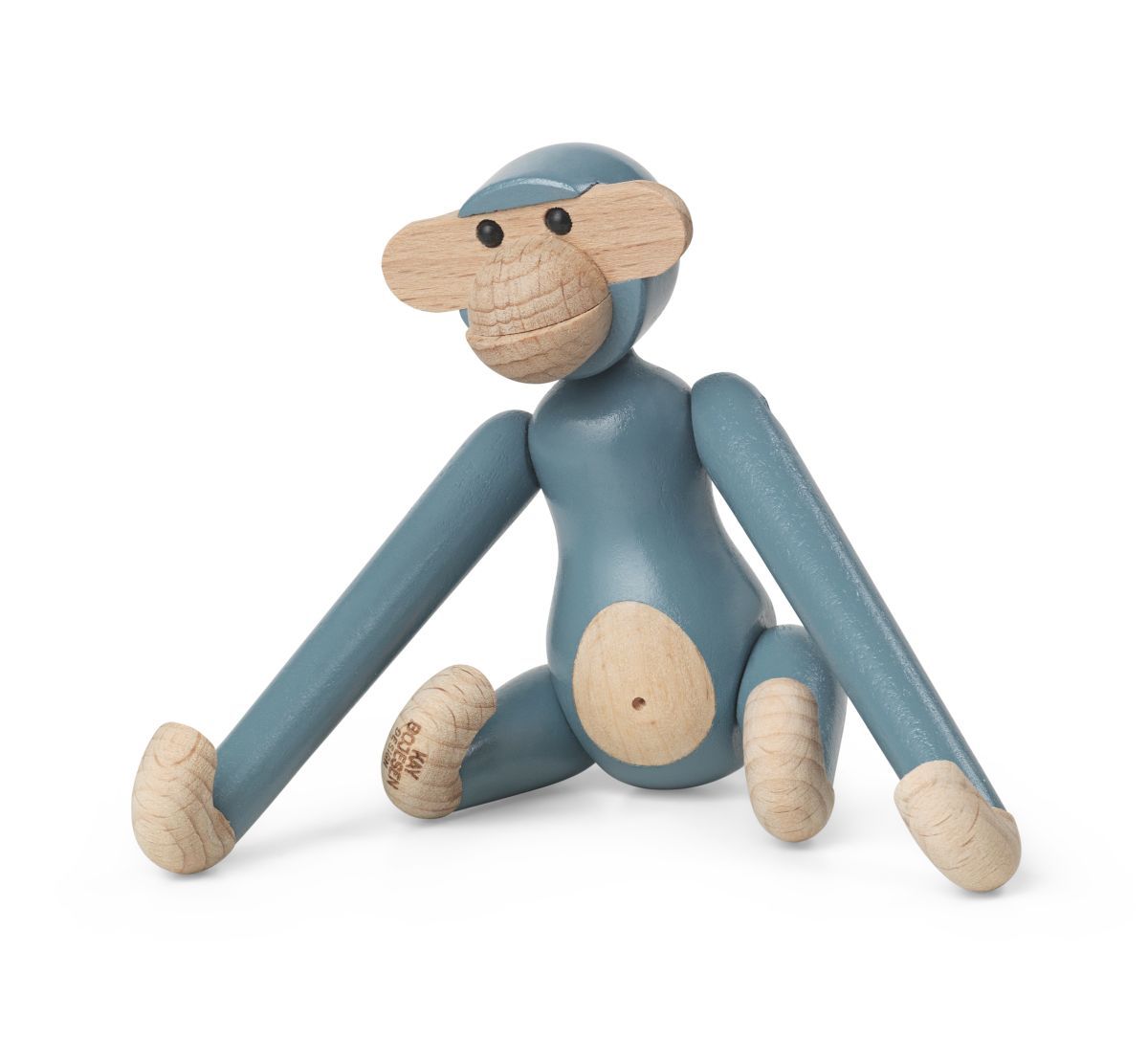 Monkey mini wooden figure Colored Kay Bojesen Vintage blue