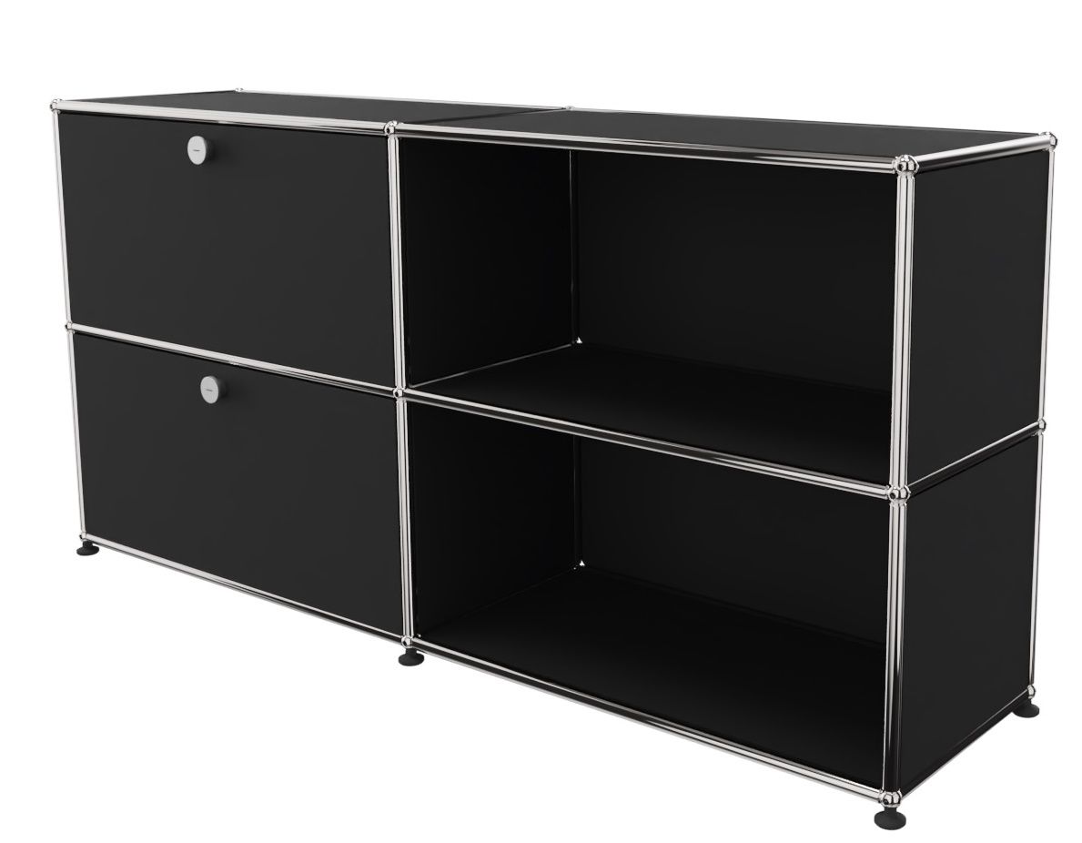USM Haller Sideboard 2 Open / 2 Flaps left Graphite black - FAST DELIVERY