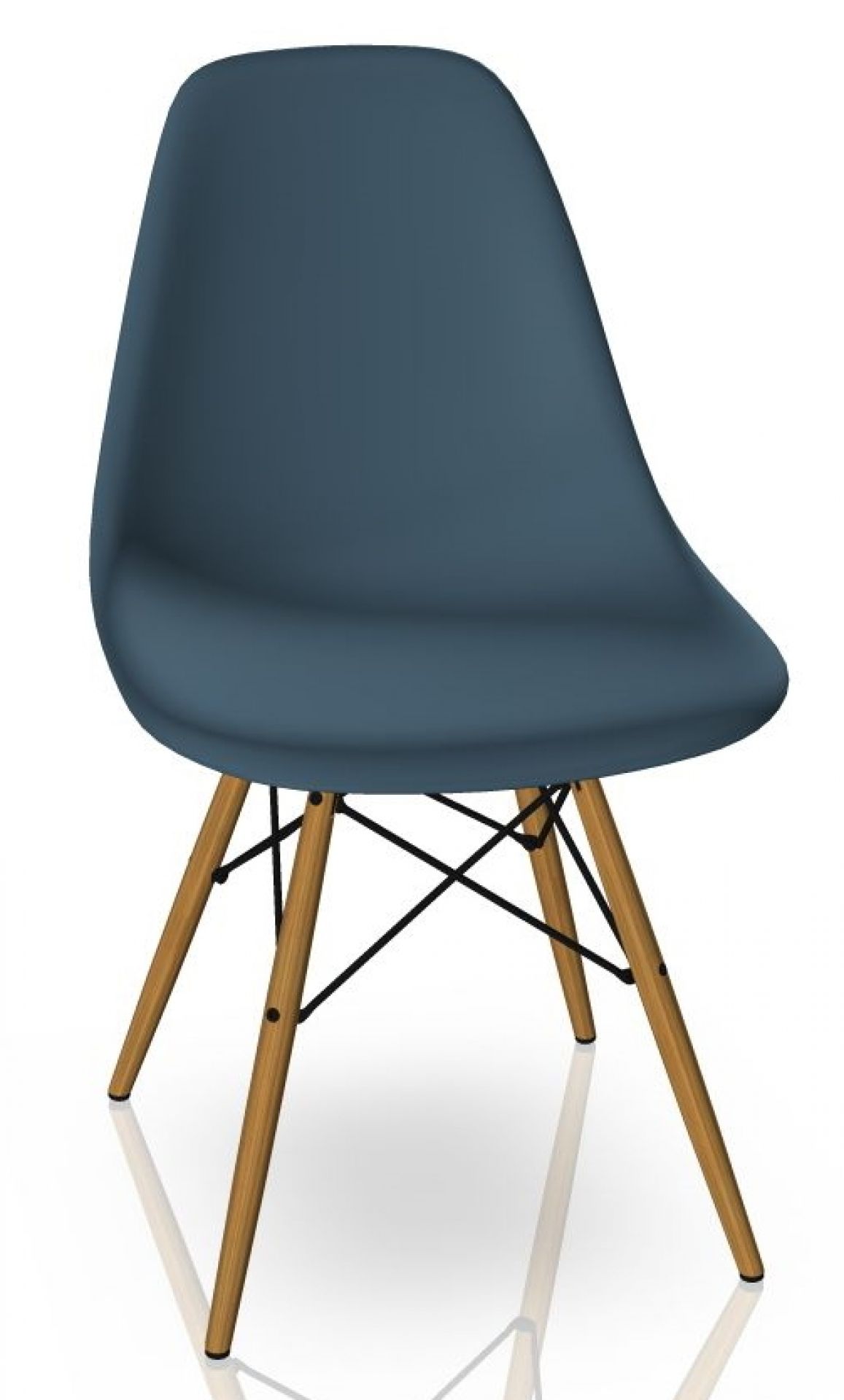 Eames Plastic Side Chair DSW Chair Vitra Ash honey colored - Sea blue