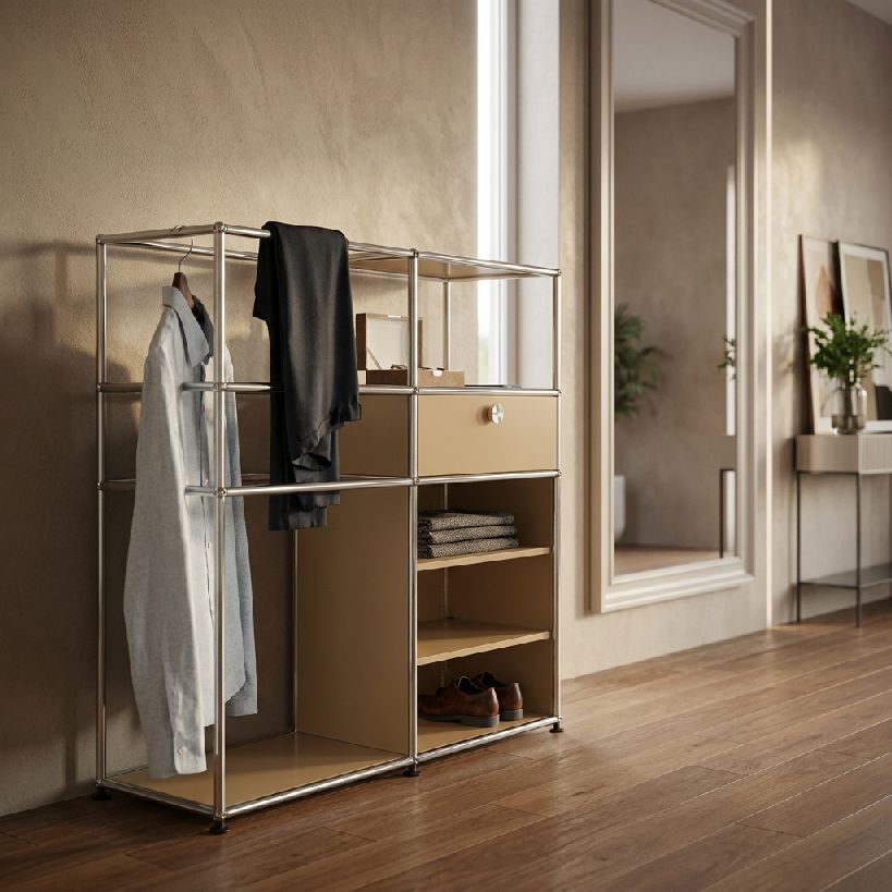 USM Haller wardrobe steel blue