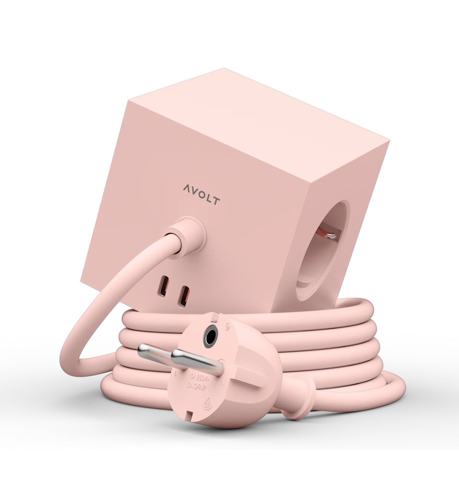 Avolt Socket Cube with USB C dfp Design Pink