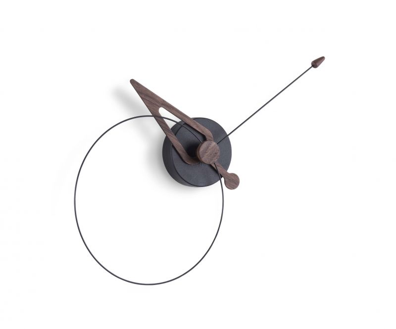 Pico Wall clock walnut/black nomon
