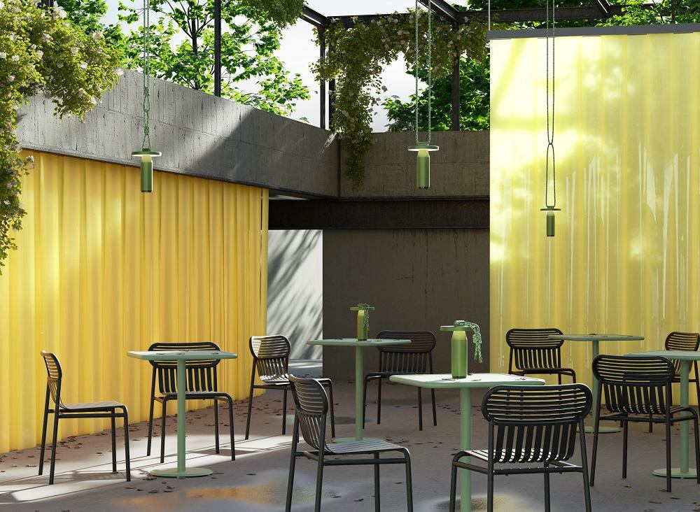 Week-end Bistro Table Square Petite Friture Jade green