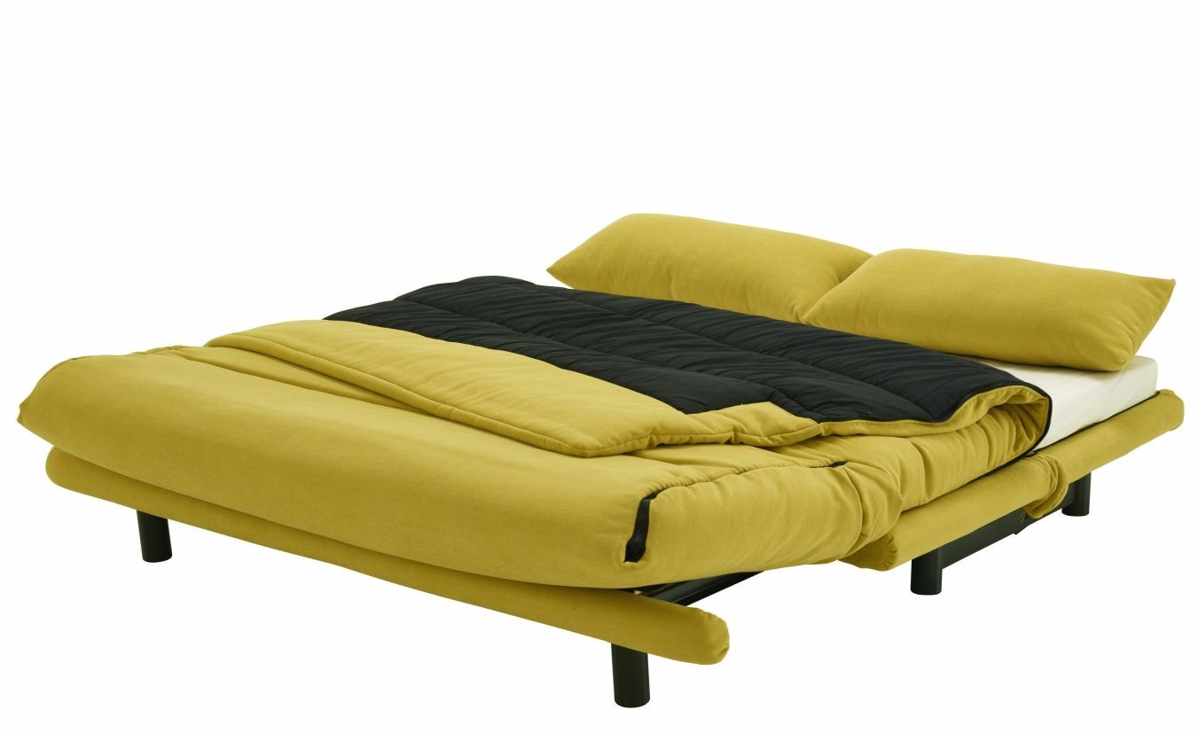 Multy First sofa bed 3-seater with wedge cushion ligne roset Saffron